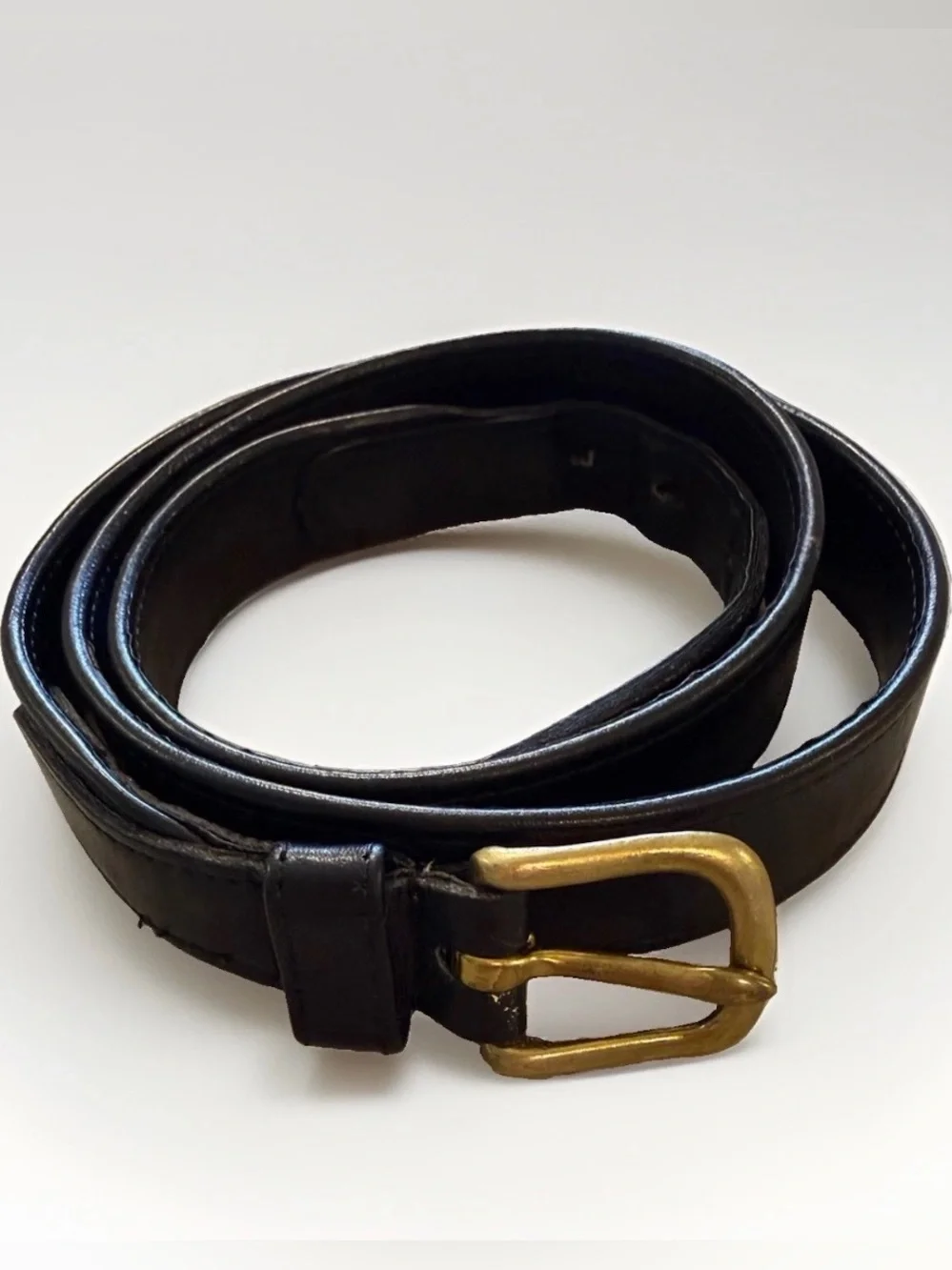 Coach Vintage Black Leather Belt Brass Buckle New York USA Made Large 36 Women’s